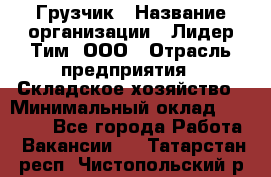 Грузчик › Название организации ­ Лидер Тим, ООО › Отрасль предприятия ­ Складское хозяйство › Минимальный оклад ­ 24 000 - Все города Работа » Вакансии   . Татарстан респ.,Чистопольский р-н